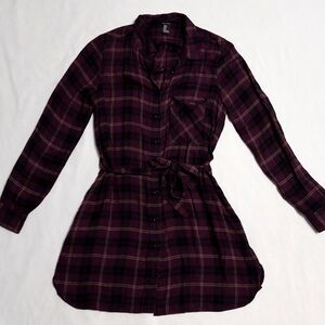 Forever 21 Plaid High-Waist Shirt Dress
